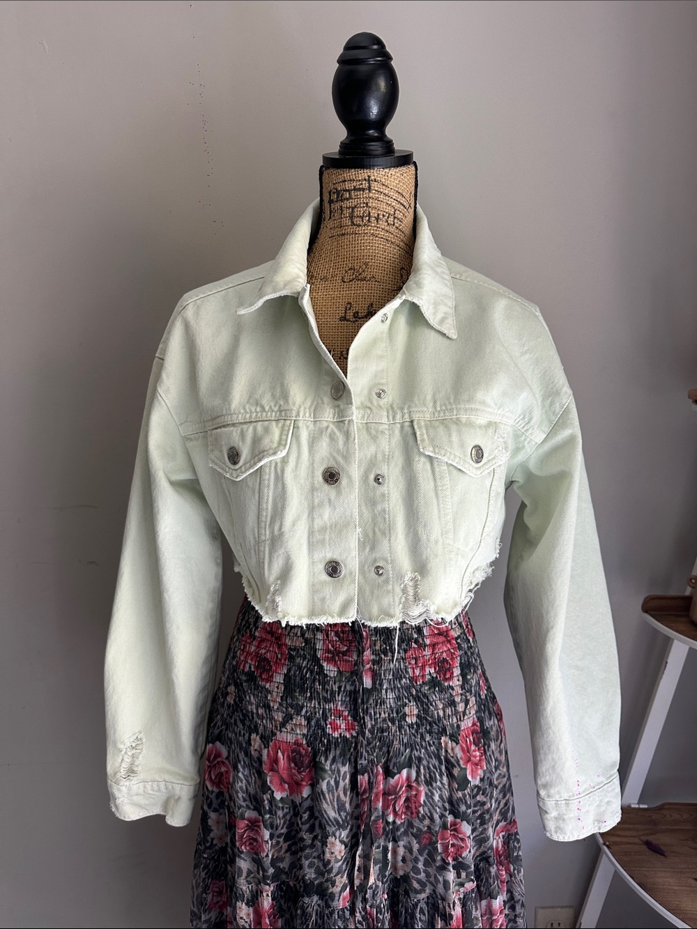 Cropped Mint Jean Jacket - Women’s Lightweight Denim Jacket